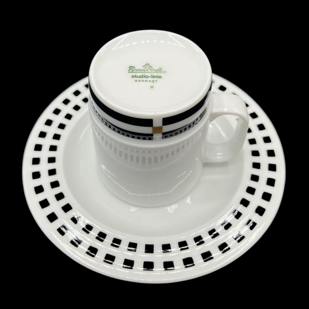 Rosenthal Il Faro Finestra: Kaffeetasse / Tasse mit Unterteller - Aldo Rossi