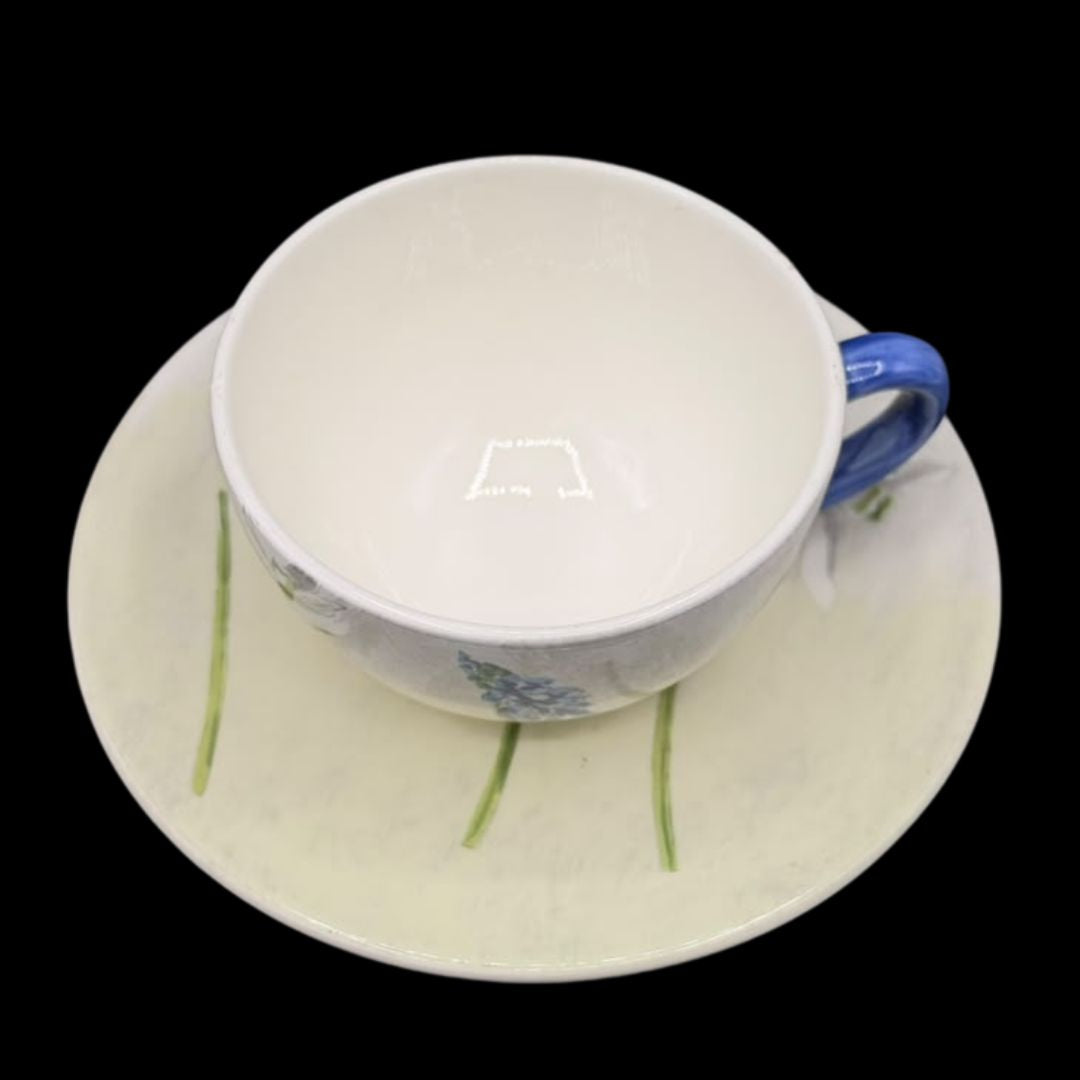 Gien France Alice: Kaffeetasse / Teetasse / Tasse mit Unterteller