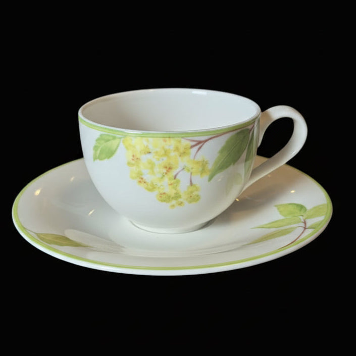 Villeroy & Boch Green Garland: Kaffeetasse / Tasse mit Unterteller