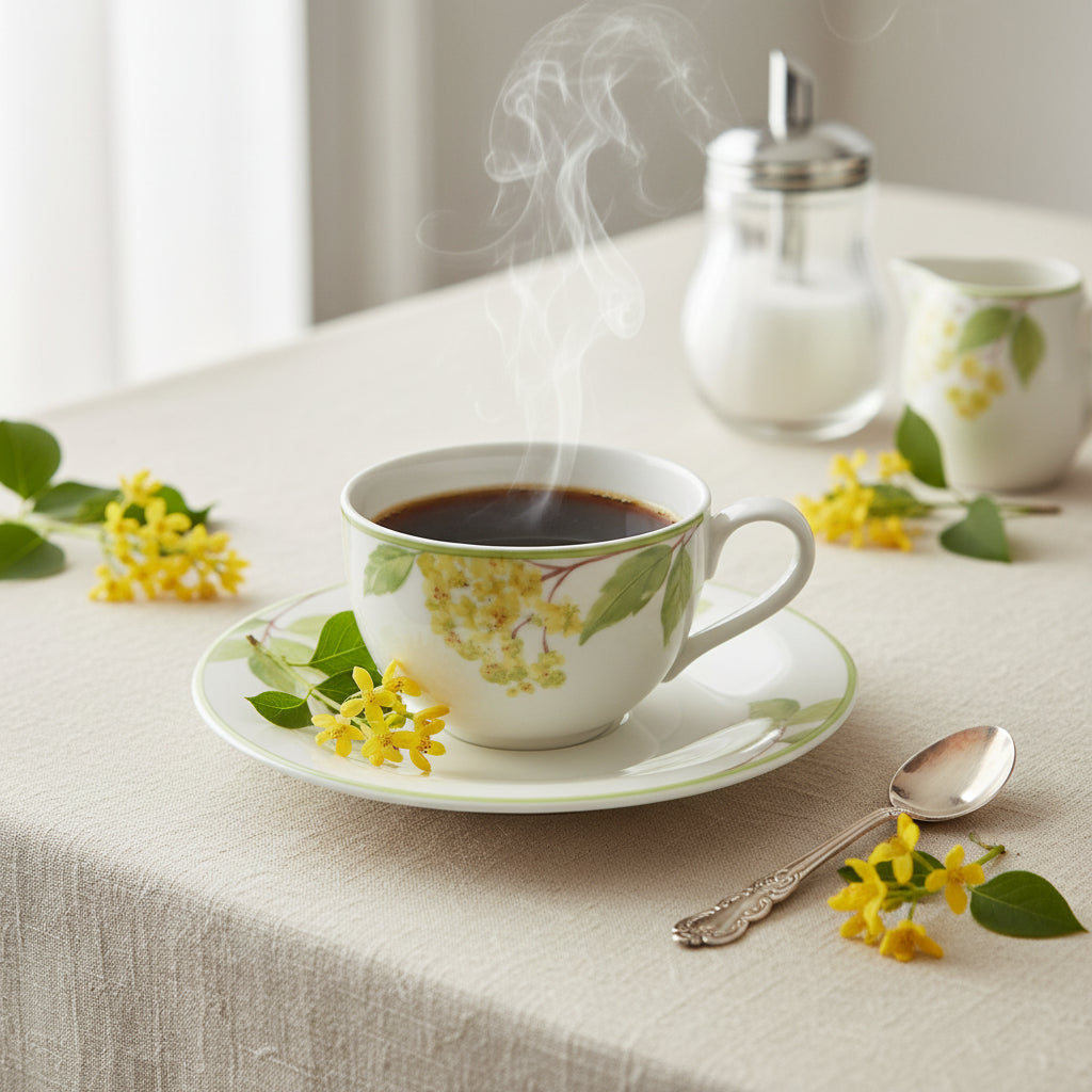 Villeroy & Boch Green Garland: Kaffeetasse / Tasse mit Unterteller