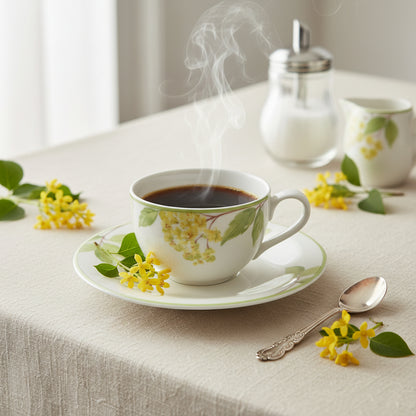 Villeroy & Boch Green Garland: Kaffeetasse / Tasse mit Unterteller