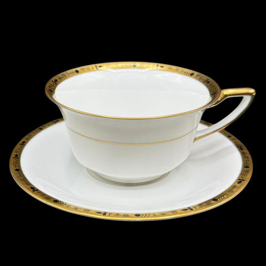 Rosenthal Selb-Bavaria Golddekor Corona: Teetasse / Kaffeetasse / Tasse mit Unterteller