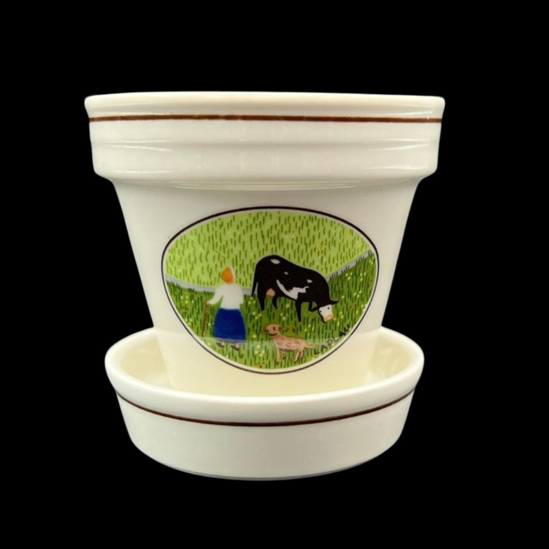 Villeroy & Boch Naif: Blumentopf / Blumenübertopf mit Untersetzer
