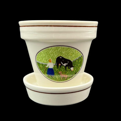 Villeroy & Boch Naif: Blumentopf / Blumenübertopf mit Untersetzer