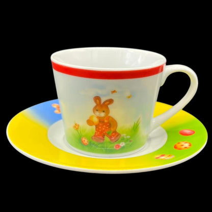 Schloss Schönbrunn Qualitätsporzellan: Kaffeetasse / Tasse mit Unterteller - Ostergeschirr