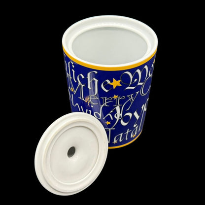 Arzberg: Gebäckdose / Keksdose mit Deckel / Deckeldose / Weihnachtsdose "Merry Christmas"