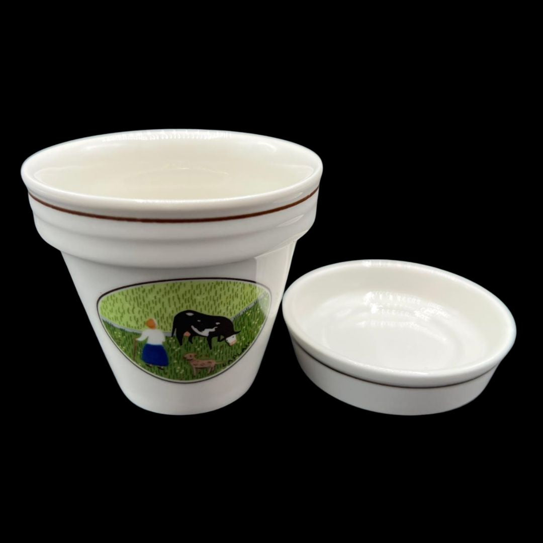 Villeroy & Boch Naif: Blumentopf / Blumenübertopf mit Untersetzer
