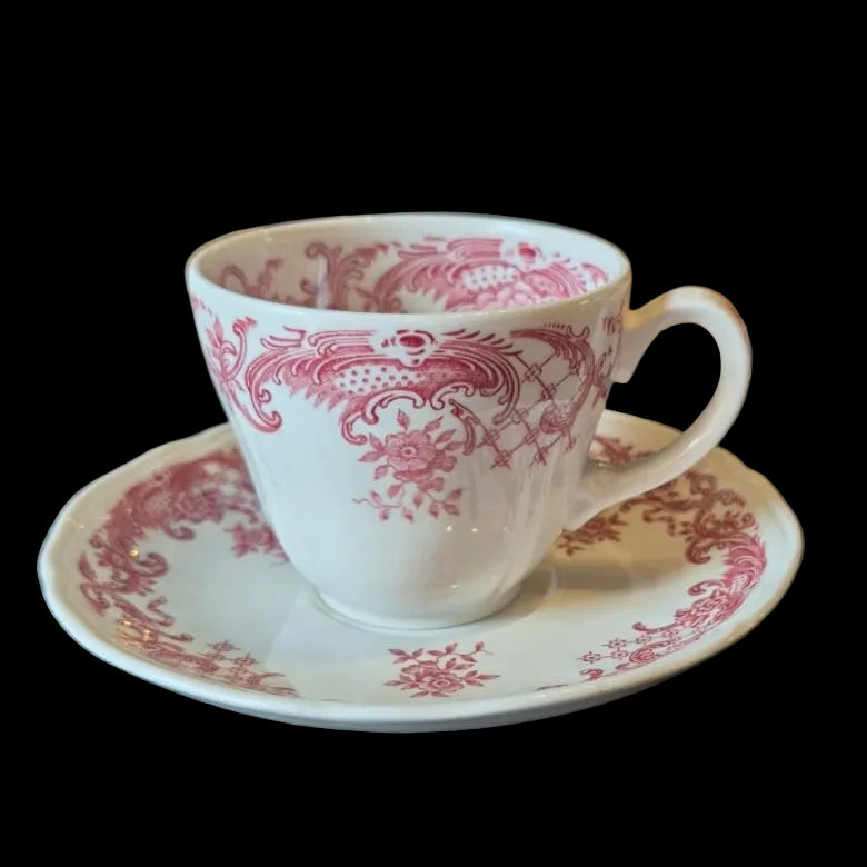 Villeroy & Boch Valeria rot: Kaffeetasse / Tasse mit Unterteller - neuwertig