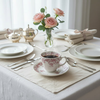 Villeroy & Boch Valeria rot: Kaffeetasse / Tasse mit Unterteller - neuwertig