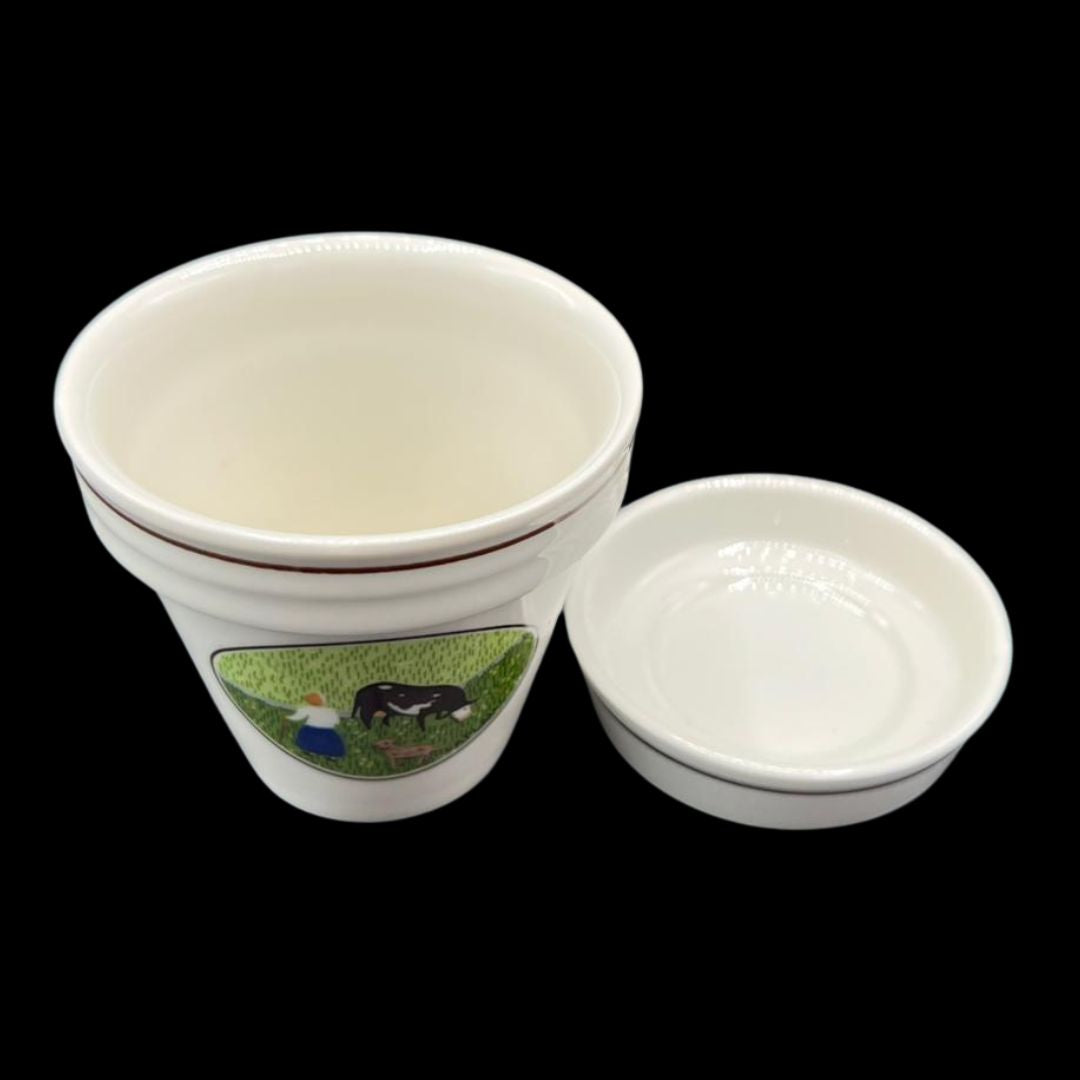 Villeroy & Boch Naif: Blumentopf / Blumenübertopf mit Untersetzer