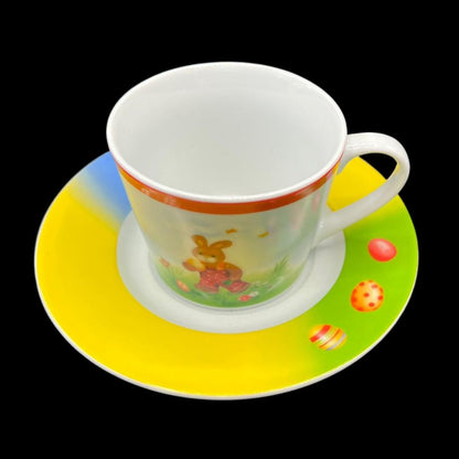 Schloss Schönbrunn Qualitätsporzellan: Kaffeetasse / Tasse mit Unterteller - Ostergeschirr