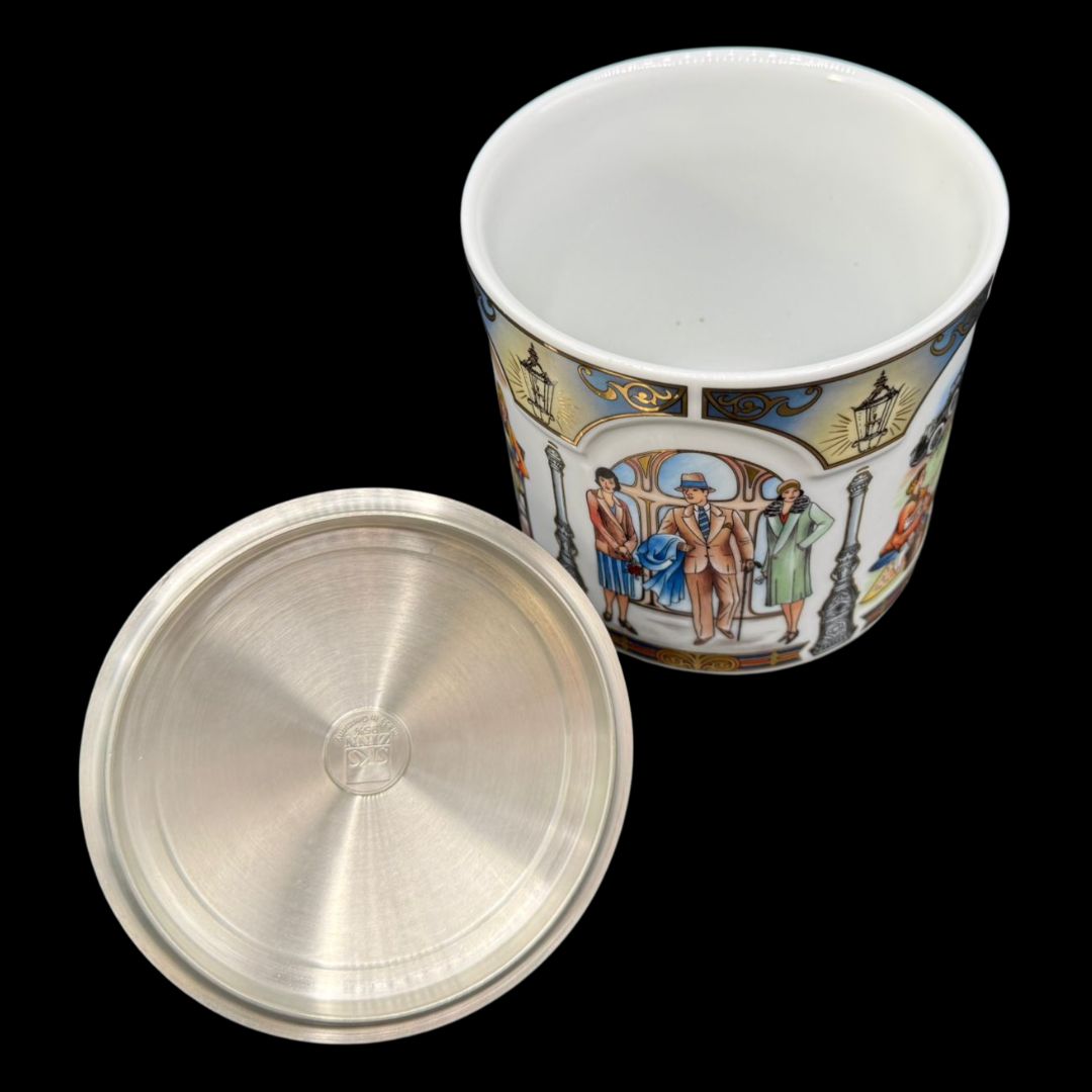 Seltmann Weiden: Deckeldose / Dose mit Zinndeckel / Porzellandose Edition 2007 Nürnberg