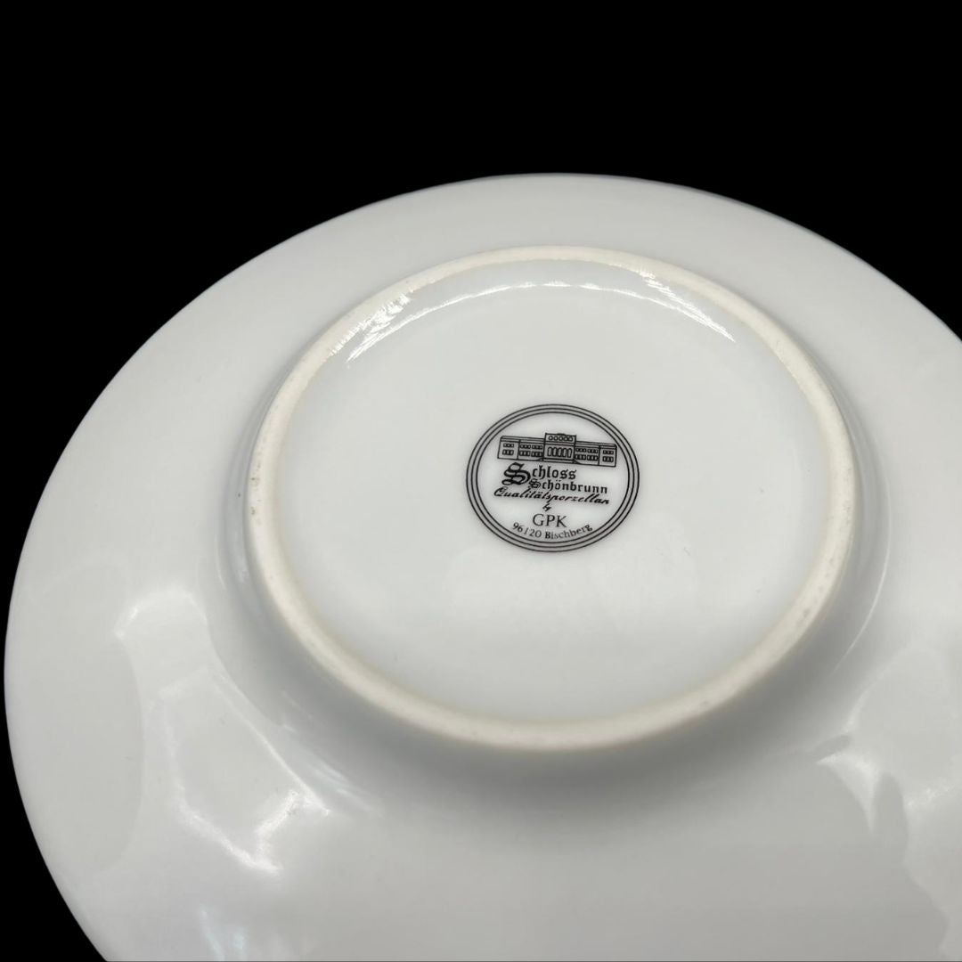 Schloss Schönbrunn Qualitätsporzellan: Kaffeetasse / Tasse mit Unterteller - Ostergeschirr