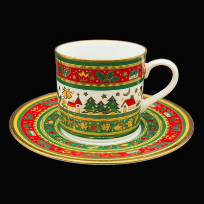 Maebata Merry Christmas: Kaffeetasse / Tasse mit Unterteller