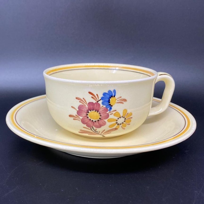 Villeroy & Boch Dresden Blumendekor Tirol?: Teetasse / Tasse mit Unterteller