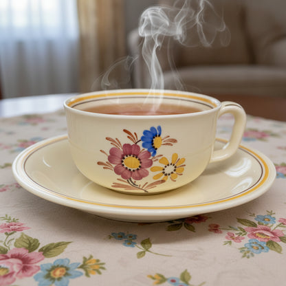 Villeroy & Boch Dresden Blumendekor Tirol?: Teetasse / Tasse mit Unterteller
