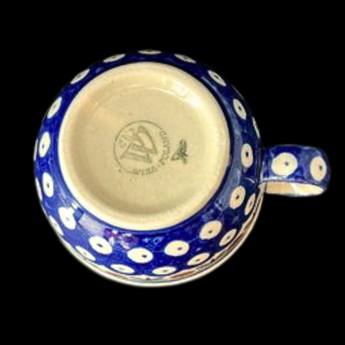 Bunzlau: Kaffeetasse / Tasse mit Unterteller - Kranz (8638147952964)