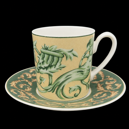 Rosenthal Chelsea: Henkelbecher / Kaffeebecher mit Unterteller (Nina Campbell) -- die Farben!