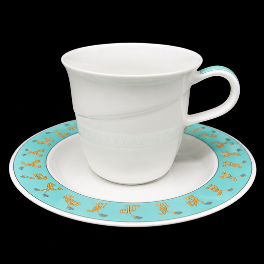 Rosenthal Avenue New York: Kaffeetasse / Tasse mit Unterteller (Frog Design)