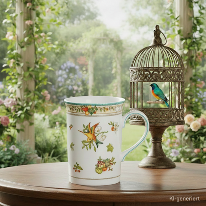 Villeroy & Boch Golden Birds / Fruits: Henkelbecher / Kaffeebecher / hohe Kaffeetasse