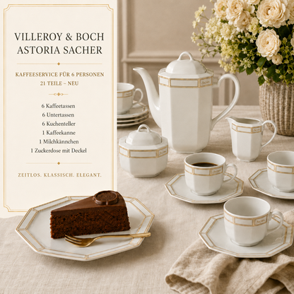 Villeroy & Boch Heinrich Astoria Sacher: Kaffeeservice für 6 Personen mit 21 Teilen - neu