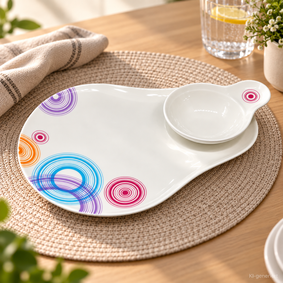 Villeroy & Boch Vivo Lucky Loop: Servierplatte mit Dipschale