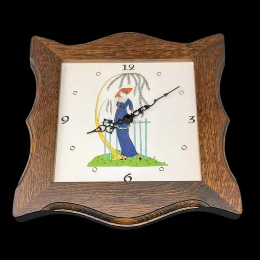 Wanduhr / Uhr mit Holzrahmen (Villeroy & Boch Design 1900?) (7121023238281)