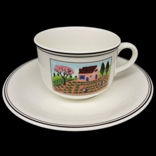 Villeroy & Boch Naif: Jumbotasse / Cappuccinotasse mit Unterteller - neu (7120934437001)