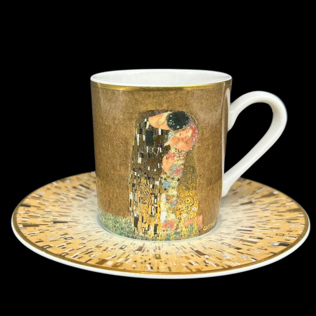 Goebel Gustav Klimt: Mokkatasse / Espressotasse mit Unterteller (9471693979972)