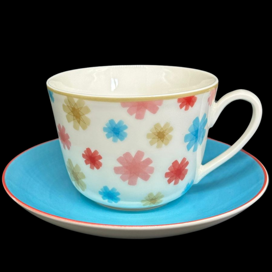 Villeroy & Boch Lina: Kaffeetasse / Tasse mit Unterteller - blau (9484232098116)