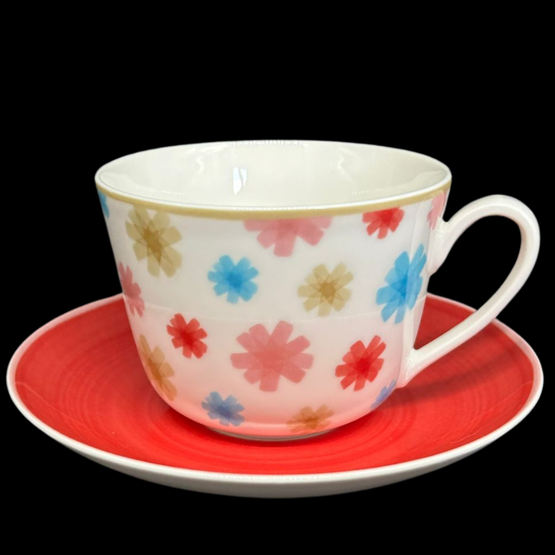 Villeroy & Boch Lina: Kaffeetasse / Tasse mit Unterteller - rot (9484234555716)