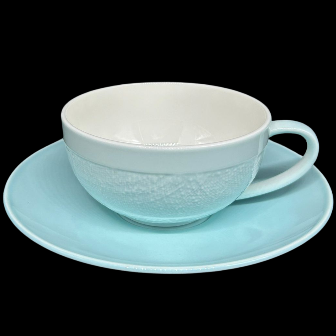 Villeroy & Boch The Noir Aqua: Teetasse / Tasse mit Unterteller (9509432492356)