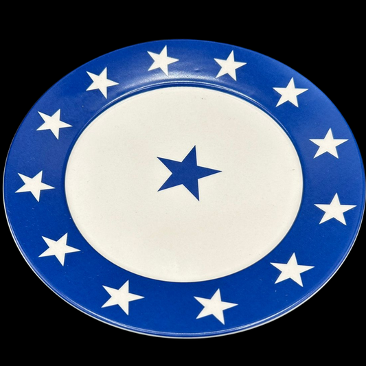 Stars and stripes: Kuchenteller / Frühstücksteller - blau (9532621226308)