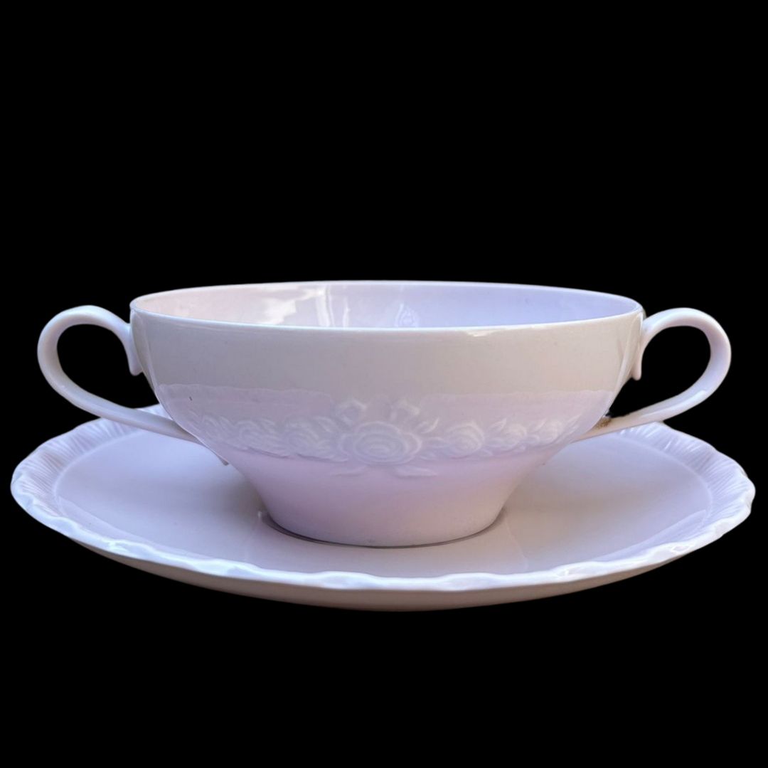 Hutschenreuther Porcelaine Rose: Suppentasse mit Unterteller – Porzellanladen Gabi Schmitt