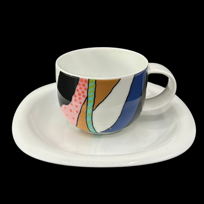 Rosenthal Suomi Collage: Kaffeetasse / Tasse mit Unterteller (9645150437700)