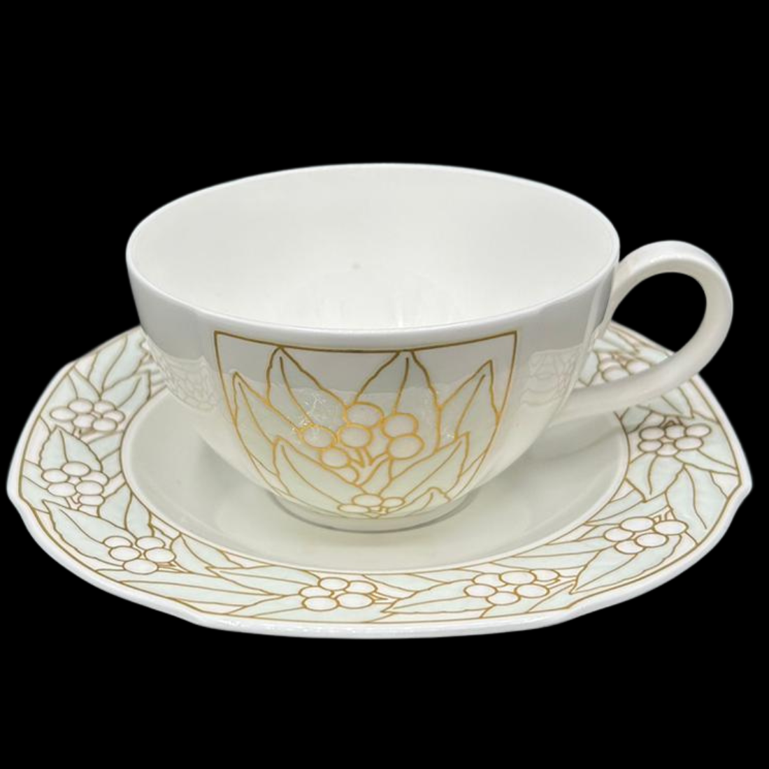 Villeroy & Boch Heinrich Green Romace: Teetasse / Tasse mit Unterteller (9660139635012)