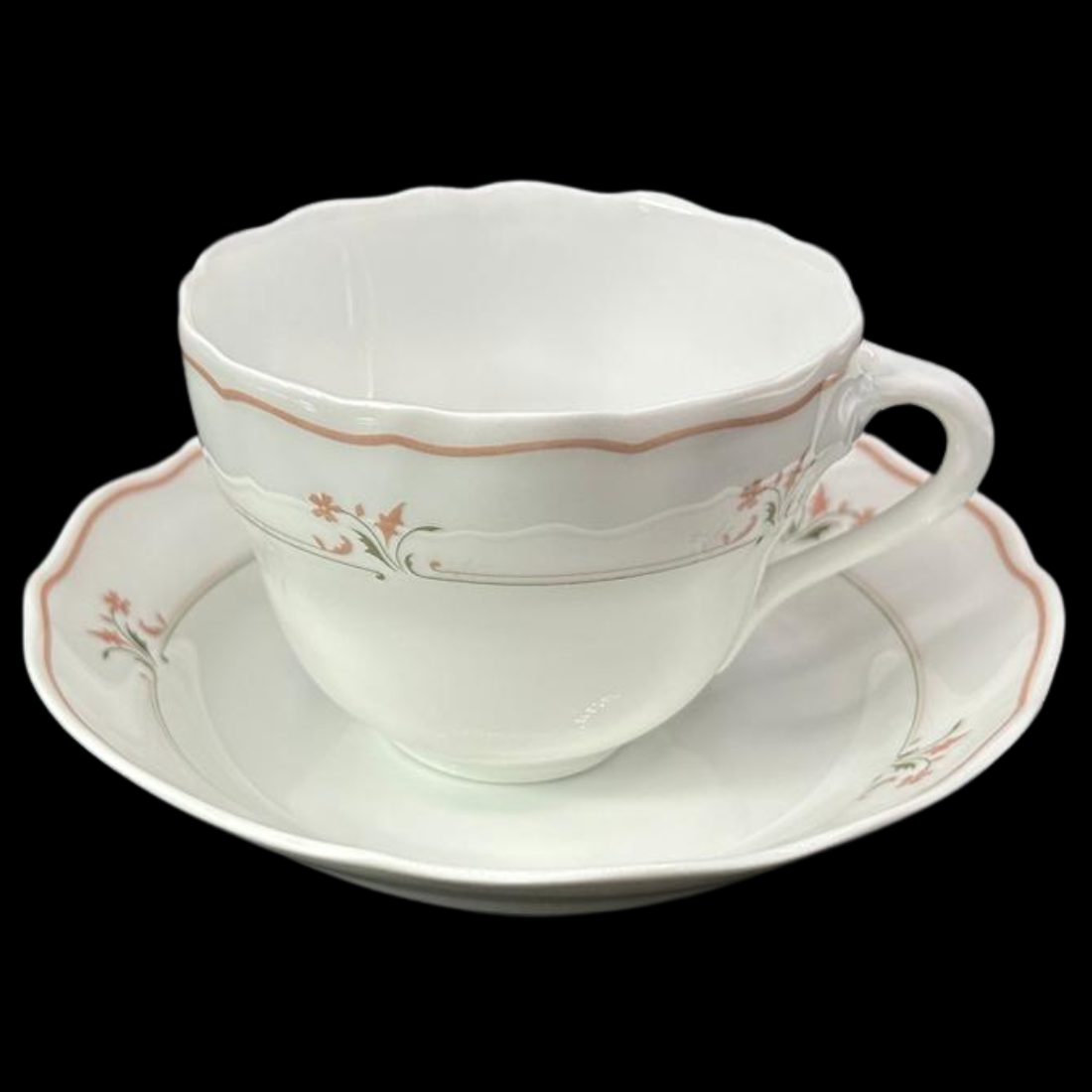 Hutschenreuther Marburg: Kaffeetasse / Tasse mit Unterteller (9660698329412)