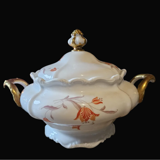 Rosenthal Pompadour rote Tulpe: Suppenterrine / Terrine mit Deckel