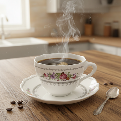Hutschenreuther Arabella: Kaffeetasse / Tasse mit Unterteller