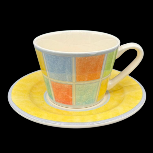 Villeroy & Boch Twist Alea Faience: Kaffeetasse / Tasse mit Unterteller (15140488642884)