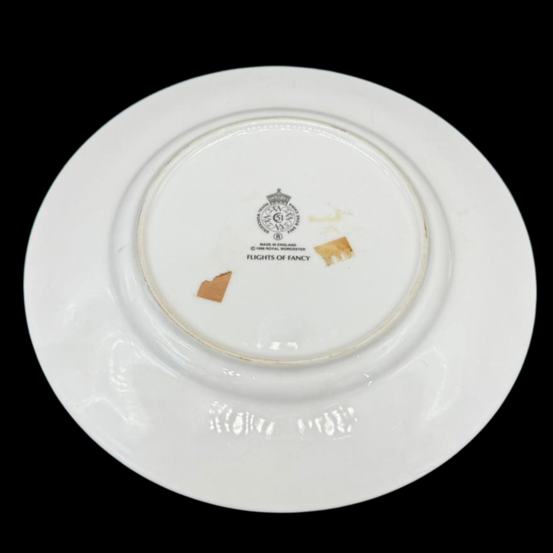 Royal Worcester Flights of Fancy: Kuchenteller / Früchstücksteller (15158514123076)