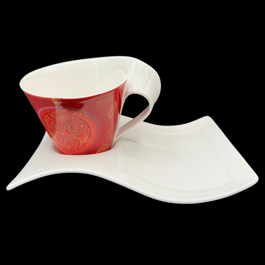 Villeroy & Boch New Wave: Jumbotasse / Cappuccinotasse mit Unterteller - (15190983901508)