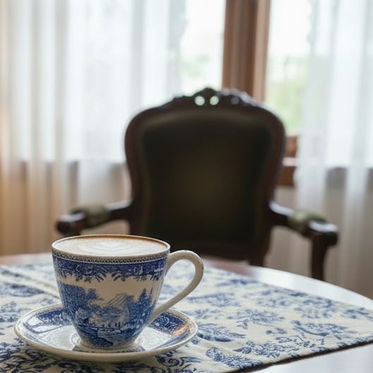 Villeroy & Boch Burgenland blau: Jumbotasse / Frühstückstasse mit Unterteller