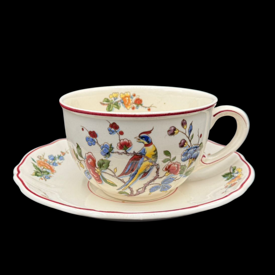 Villeroy & Boch Phoenix Rot: Jumbotasse / Frühstückstasse mit Unterteller (15202371043652)