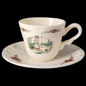 Sarreguemines Obernai France: Kaffeetasse / Tasse mit Unterteller - Gans (15239183008068)