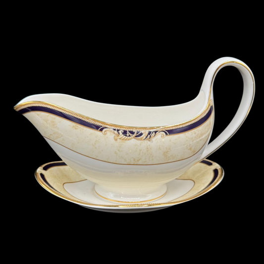 Wedgwood Cornucopia: Sauciere mit Unterteller - neu (15241858548036)