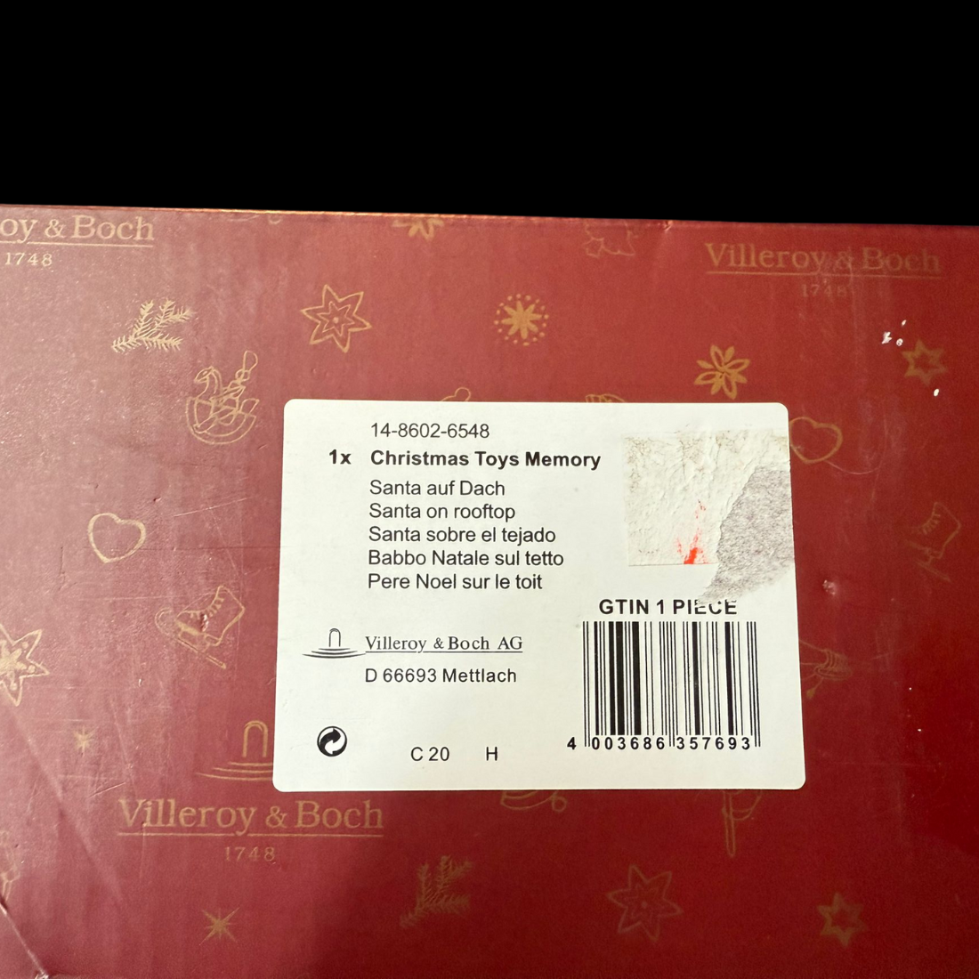 Villeroy & Boch Christmas Toys Memory: Santa auf Dach (15249759371588)
