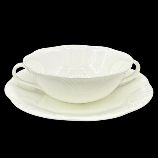 Villeroy & Boch Arco Weiss: Suppentasse mit Unterteller - neu (7121047126153)