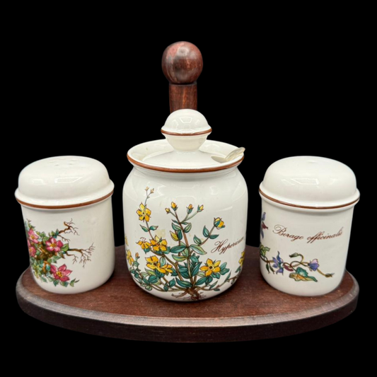 Villeroy & Boch Botanica: 4 teiliges Set mit Senftopf, Salz, Pfeffer / Menage (7121031856265)