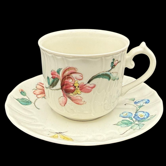 Villeroy & Boch Bouquet: Mokkatasse / Espressotasse mit Unterteller (15292778316100)